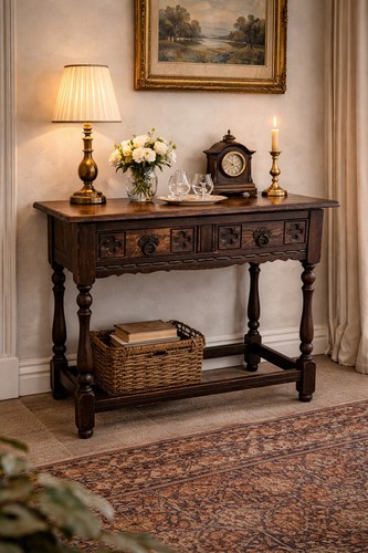 Vintage solid oak - oak, swivel