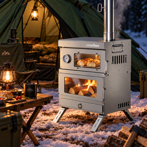 Wood burning tent stove oven - tent,