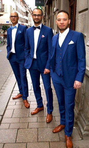 New blue wedding tuxedo - blue,