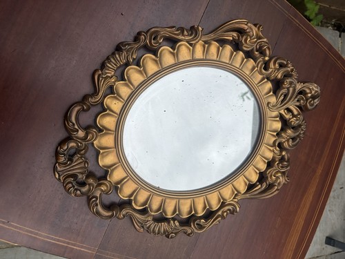 Ornate oval wall mirror - ornate,