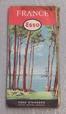 Vintage ESSO Standard France Road Map Petrol Oil 1958
