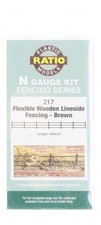 217 Ratio N Gauge Lineside Fencing Wood Brown Plastic Kit (Pre-Owned)