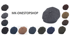Peaky Blinders Newsboy Hat Flat Cap Herringbone Tweed Wool Baker Boy Size S-XXL