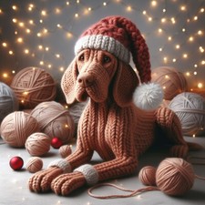 Single Luxury Vizsla Christmas Card XKN