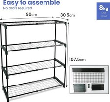 Garden Storage Shelve 4 Tier Green Garage Racking | Green House Staging