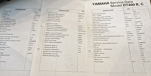 Yamaha dt400 service data - yamaha,