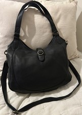 Fat Face Large Black Leather