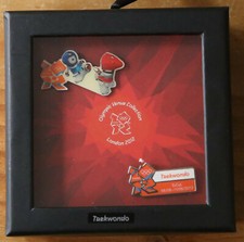 London 2012 Olympics Official Product Pin Badges - Taekwondo 2 Badge Box Set