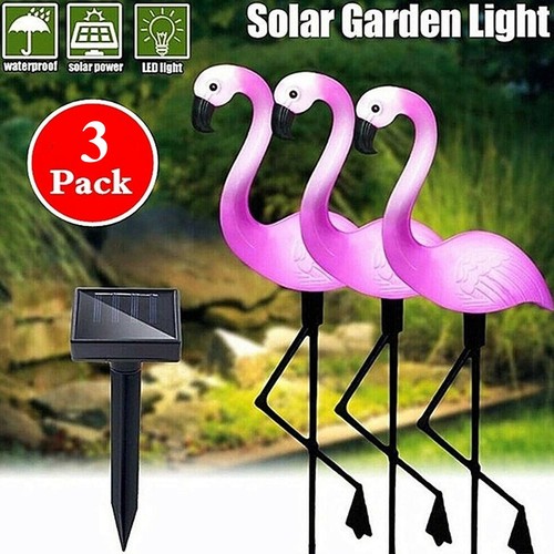 Solar power pink flamingo - solar,