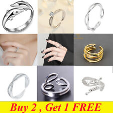 Infinity Style 925 Sterling Silver Plated Adjustable Finger Ring LOVE Thumb Band