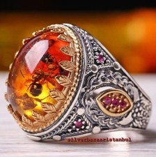Orange Amber Ring Jewelry