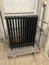 Reclaimed Cast Iron Crane Neo Classic Radiator in satin black fully restored  