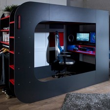 High Sleeper Bed, Gaming Desk