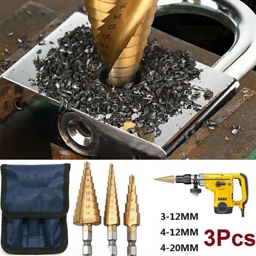3pcs large hss step - large, drill