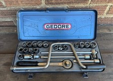 Vintage Gedore ED19 TMAXZ Socket Set Ratchet Mechanic Old Tools
