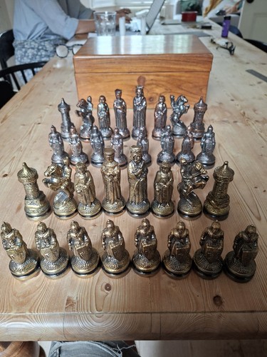 Vintage metal chess - vintage,