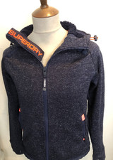 MEN'S SUPERDRY MOUNTAIN FLEECE JACKET SIZE SMALL BLUE