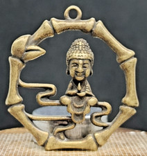 Buddha Pendant Antique Bronze Sculpture Chinese Craft #1888