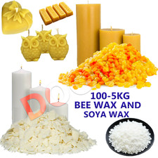 100g-5KG  Clean & Soya Wax Beeswax Pellets Candle Making Flakes