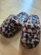 TED BAKER Women's ALHANA Faux Fur Leopard Slippers, size 5 RPP£30