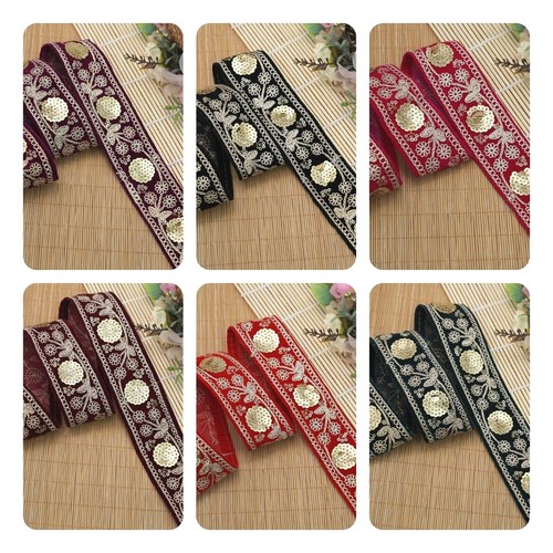 Velvet embroidered border - velvet,