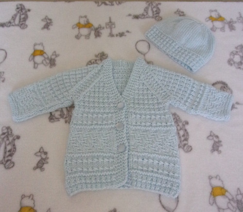 Hand knitted blue baby - knitted,