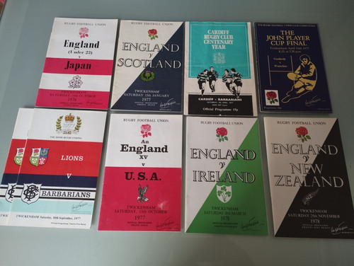 Rugby programmes 1976 - rugby, 1976-1983