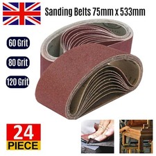 24Pack Sanding Belts 75X533 mm