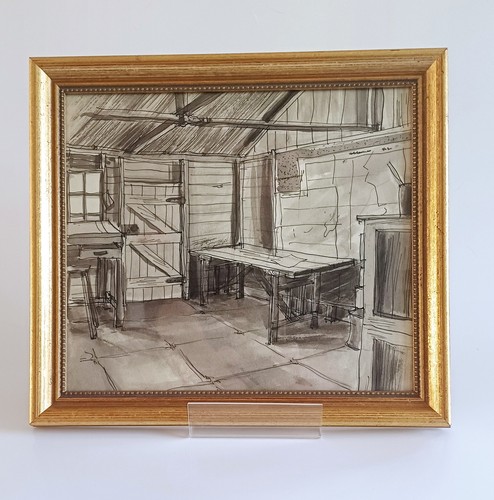 Original wwii pen ink sketch - &,