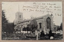 MUCH HADHAM CHURCH - POSTCARD - SENT TO THETFORD NORFOLK