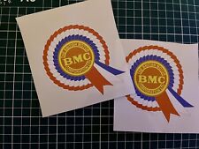 2x 10cm BMC Rosette Classic Retro Car Toolbox Decals Stickers