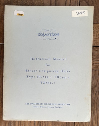 Solartron tr729 tr794 - solartron, tr729.3