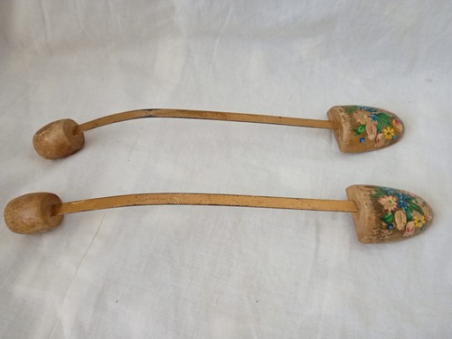 Vintage painted wooden shoe - painted,