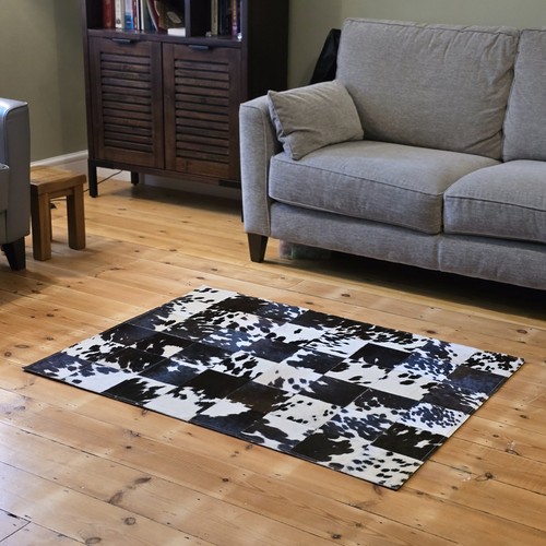 Handmade cowhide patchwork rug - patchwork,
