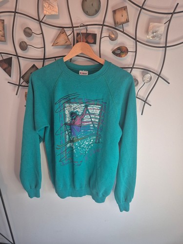 Vintage hanes teal crewneck - vintage,