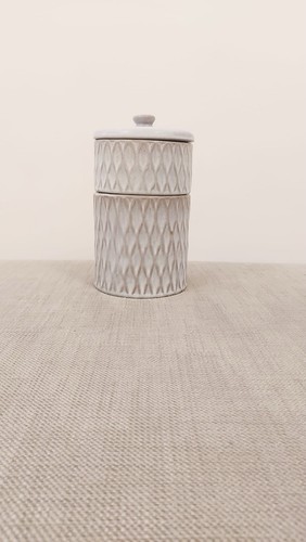 Treat jar grey embossed geo - grey,