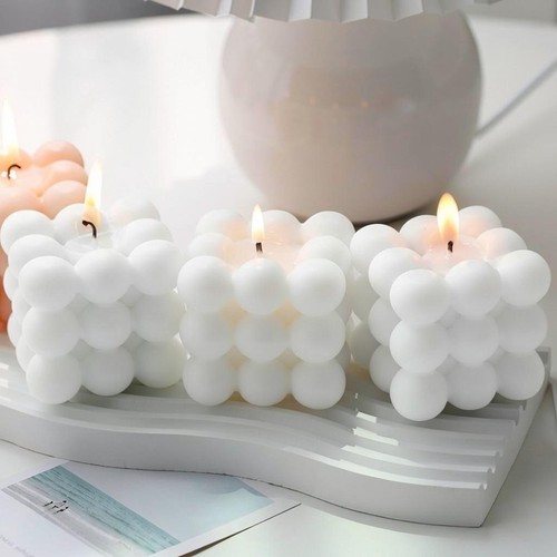 1pc bubble cube shaped candle - 1pc,