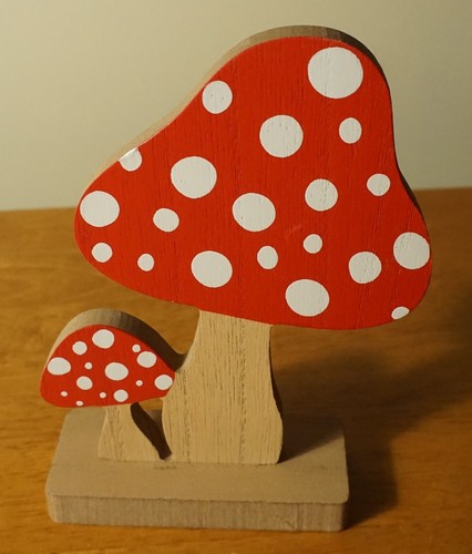 Mushroom figurine red - mushroom, polka