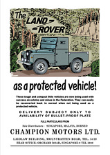 Vintage Style 1950's Land Rover Armoured Overseas 4x4 Advert A4, A3, A2 Poster