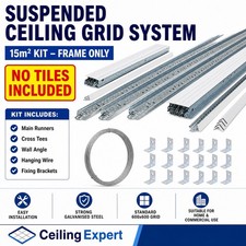 15m2 white suspended ceiling - 15m2,
