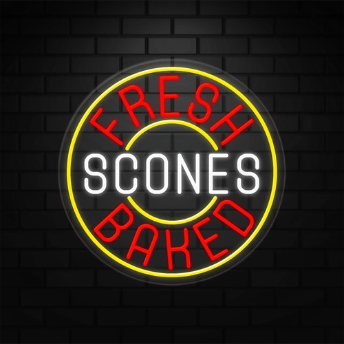 Fresh baked scones sign - scones, for