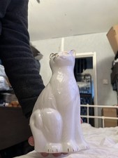 White Ceramic Cat Figurine