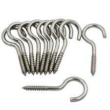 Stainless Steel Screw-In Hooks - Heavy Duty, No Rust for Marine, Boat, Shed