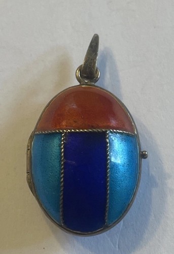 Scarab sterling locket - scarab,