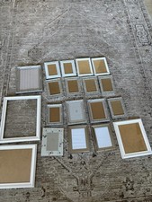 Next Photo Frames x 19 Set - White / Silver Effect Picture Frames Home Decor