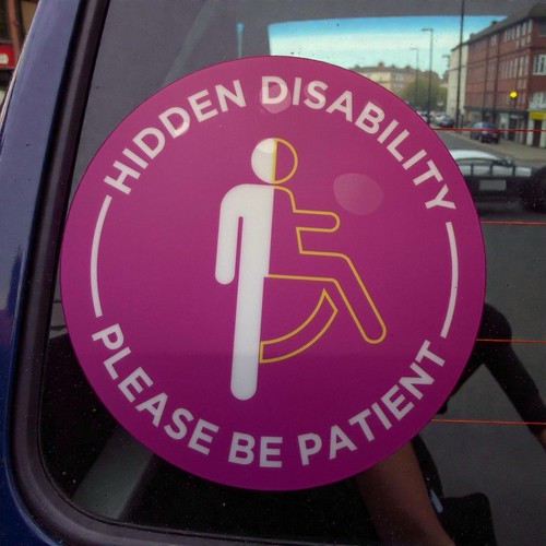 Hidden disability pink car - hidden, /