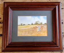 Original Watercolour Painting by M Grant Ladies With Parasols In A Poppy Field 