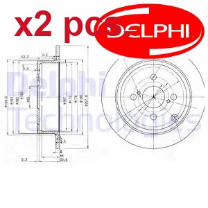 Pcs rear brake disc - brake, set