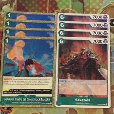 4 x Gum-Gum Cuatro Jet Cross Shock Bazooka/Sakazuki OP09-039 & 026 R One Piece