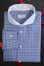 Eton Slim Fit Banker Shirt 16.5/42 Cutaway Collar Multicolour Check 22x30
